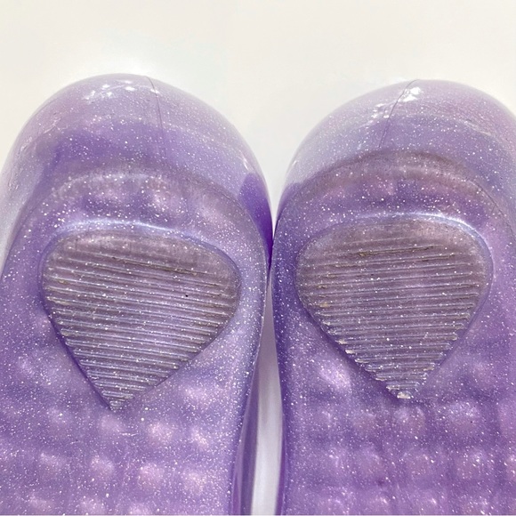 MINI MELISSA glittery purple rose flower ULTRAGIRL GARDEN MARY JANE jelly shoes - Picture 8 of 9